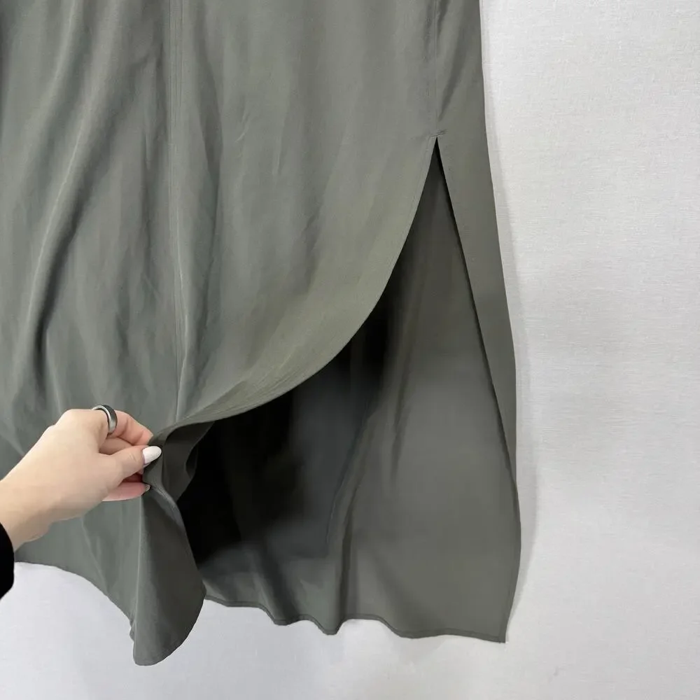 Athleta Hayes Pleated Back Maxi Dress Women Small Green Travel Minimalist Resort - Picture 4 of 14